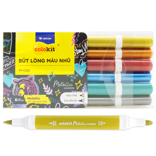 6 Bút Lông Màu Nhũ - Colokit FP-C023