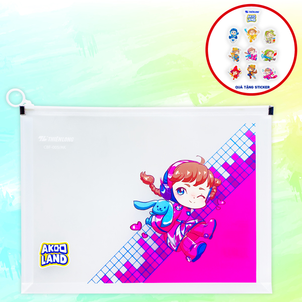 Túi Đựng Tài Liệu A4 - Phiên Bản Akooland - Thiên Long CBF-005/AK - Màu Hồng