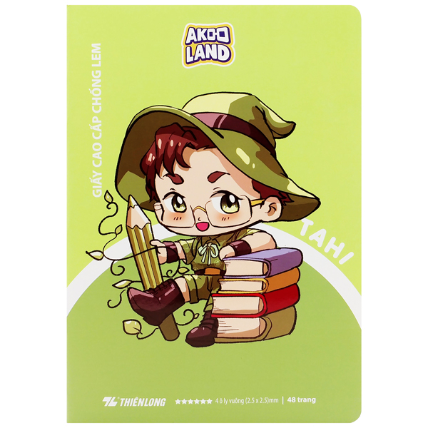 Tập Học Sinh Chống Lem - 4 Ô Ly - 48 Trang 120gsm - Phiên Bản Akooland - Thiên Long NB-119/AK