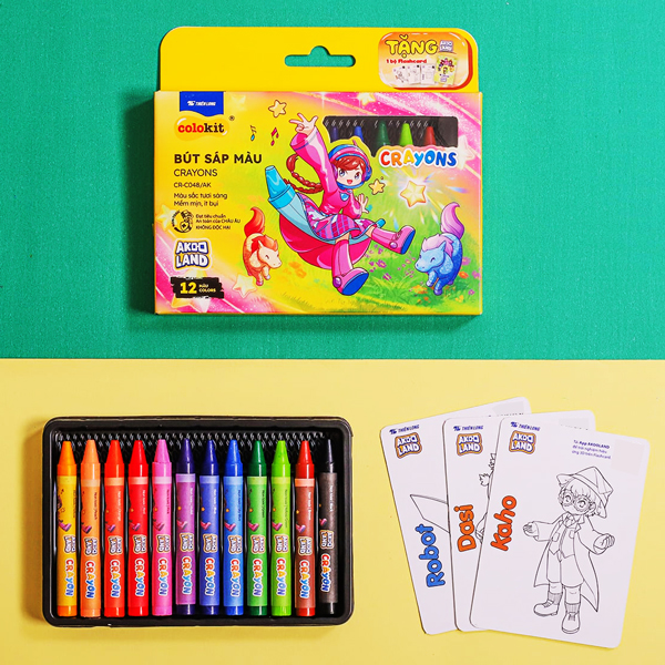 Hộp 12 Bút Sáp Màu - Colokit CR-C048/AK