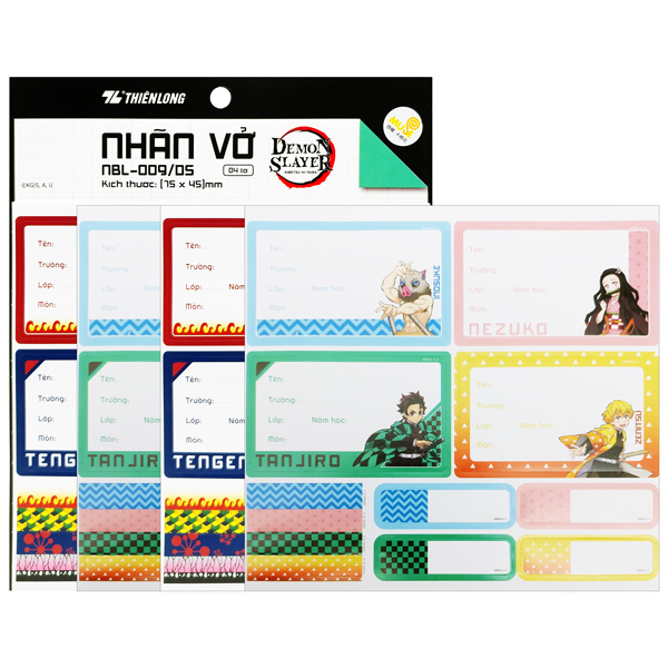 Bộ 16 Nhãn Vở - Thanh Gươm Diệt Quỷ - Thiên Long NBL-009/DS