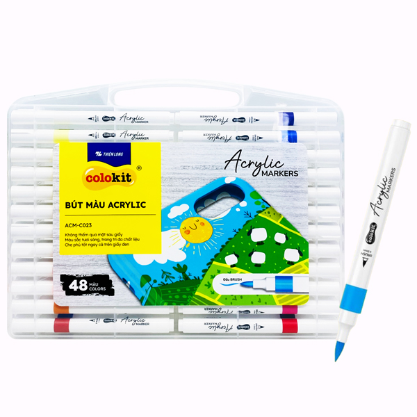 Hộp 48 Bút Màu Acrylic Marker 1 Đầu Brush - Colokit ACM-C023