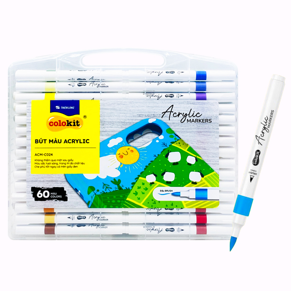 Hộp 60 Bút Màu Acrylic Marker 1 Đầu Brush - Colokit ACM-C024