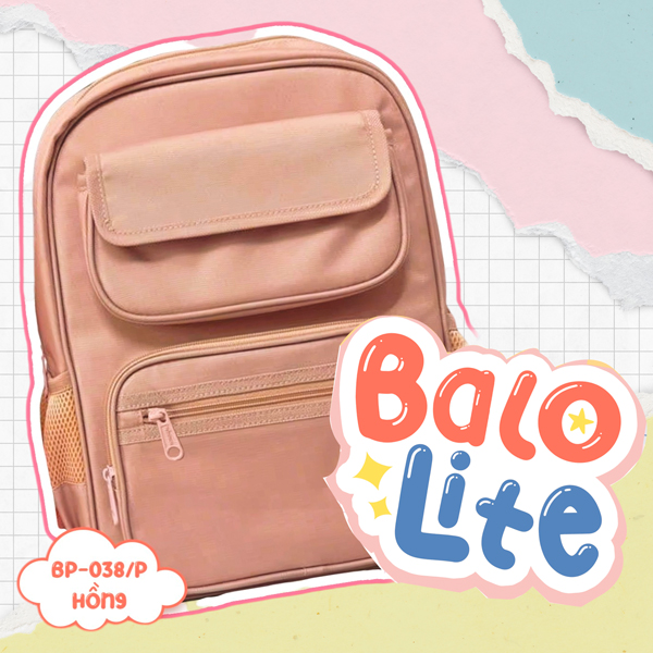 Ba Lô Học Sinh Lite Siêu Nhẹ - Chống Thấm Nước -Thiên Long BP-038/P - Màu Hồng