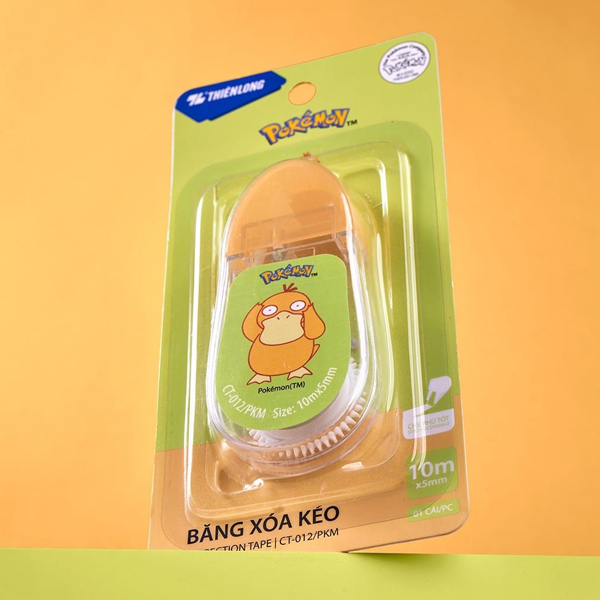 Băng Xóa Kéo Pokemon - 5 mm x 10 m - Thiên Long CT-012/PKM - Psyduck
