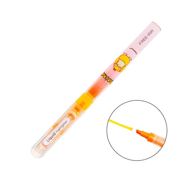 Bút Dạ Quang Pokemon - Công Nghệ Free-Ink System - Thiên Long HL-020/PKM - Mực Cam