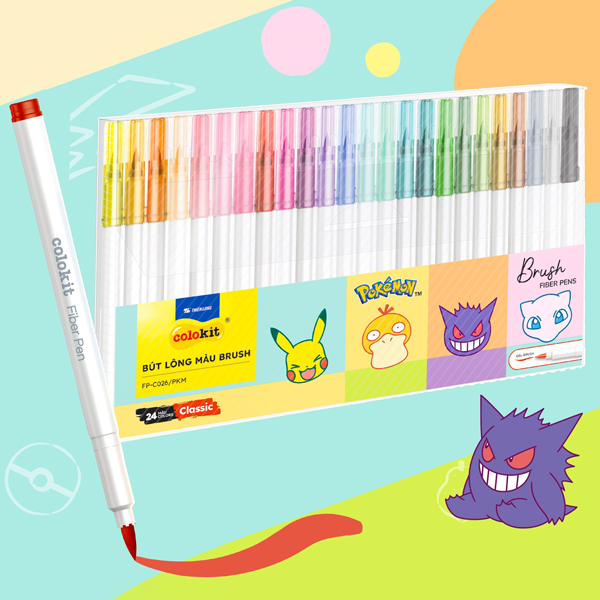 Hộp 24 Bút Lông Màu Pokemon - Colorkit FP-C026/PKM