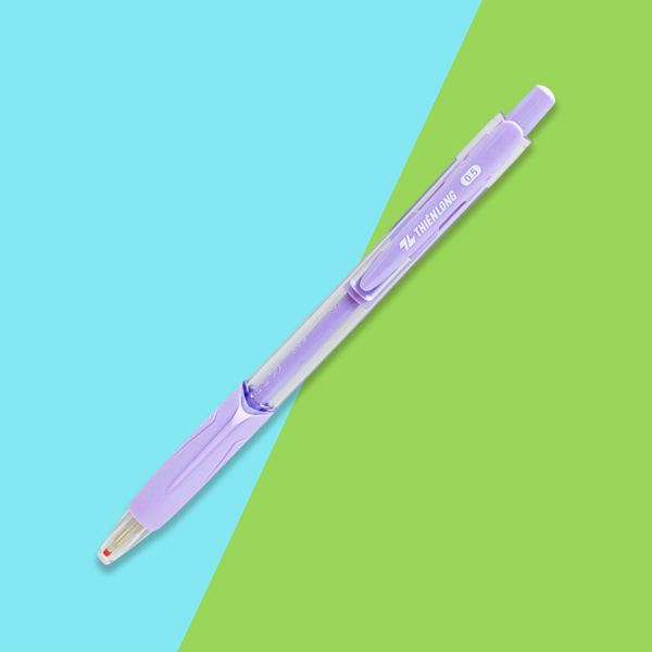 Bút Bi 0.5 mm - Thiên Long TL-098 - Mực Xanh - Thân Màu Tím