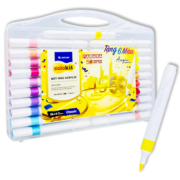 Hộp 42 Bút Màu Acrylic Đầu Cọ Brush - Colokit ACM-C036/FHS - 50 Năm Fahasa
