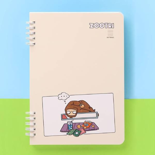 Sổ Lò Xo Zootri A5 - Kẻ Ngang - 120 Trang 100gsm - Thiên Long MB-028 - Lười