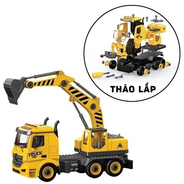 Đồ Chơi Lắp Ráp DIY Xe Cần Cẩu - Vecto VT9070B - Màu Vàng
