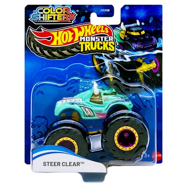 Đồ Chơi Mô Hình Siêu Xe Tải Quái Vật Monster Trucks Đổi Màu - Hot Wheels HGX06 - Steer Clear