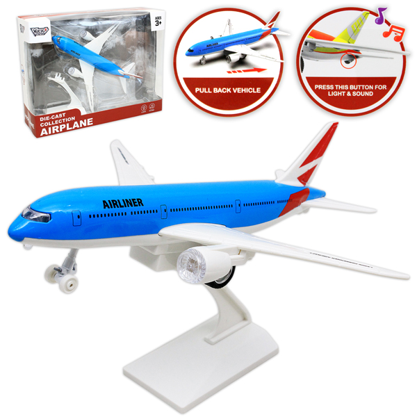 Đồ Chơi Mô Hình Máy Bay Thương Mại Có Đèn Và Âm Thanh - Vecto VT665 - Màu Xanh Dương