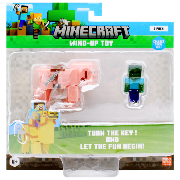 Đồ Chơi Mô Hình Minecraft Dây Cót Baby Zombie Cưỡi Heo - Mojang Studios PMI_PIG/MC1014