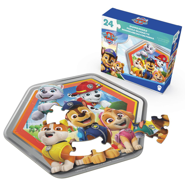 Đồ Chơi Bộ Xếp Hình Theo Shape - Paw Patrol Chase - Spin Games 20155646 (24 Mảnh Ghép)
