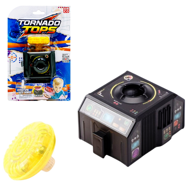 Đồ Chơi Con Quay Lốc Xoáy Kèm Trạm Sạc Năng Lượng - Emco VT150/YL - Vàng Tia Chớp