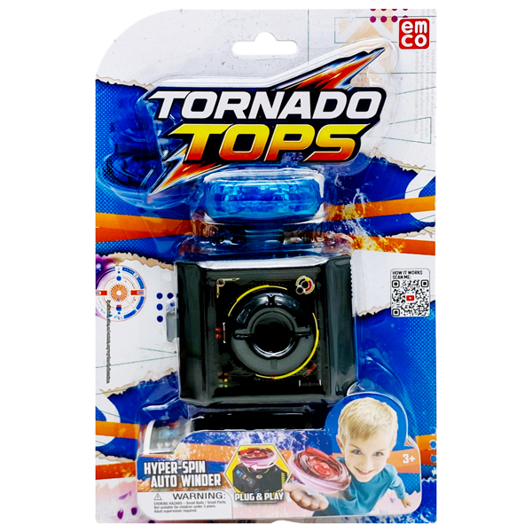 Đồ Chơi Con Quay Lốc Xoáy Kèm Trạm Sạc Năng Lượng - Emco VT150/CY - Xanh Tốc Độ