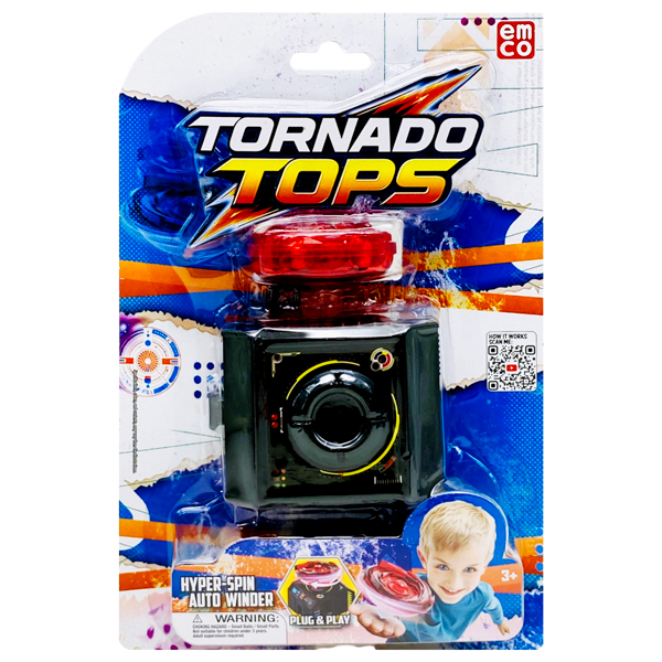 Đồ Chơi Con Quay Lốc Xoáy Kèm Trạm Sạc Năng Lượng - Emco VT150/RD1 - Đỏ Bùng Nổ