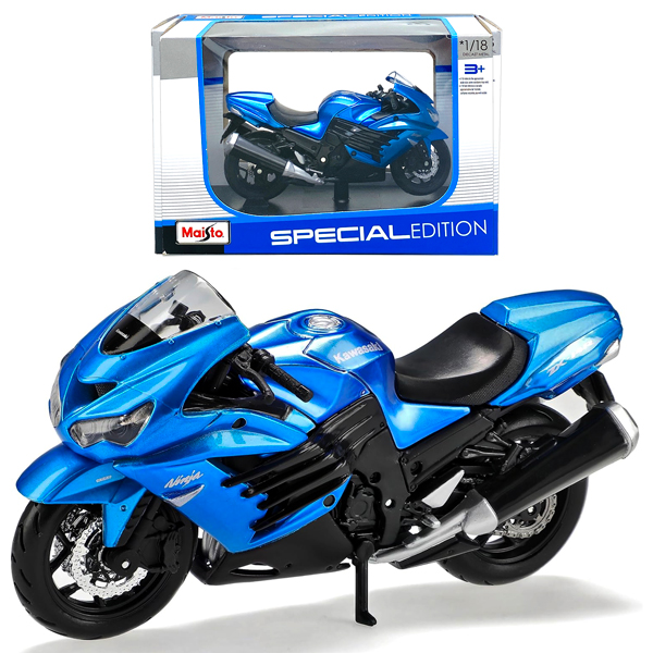 Đồ Chơi Mô Hình Mô Tô Kawasaki Ninja ZX-14R - Maisto 12020/MT39300 - Màu Xanh