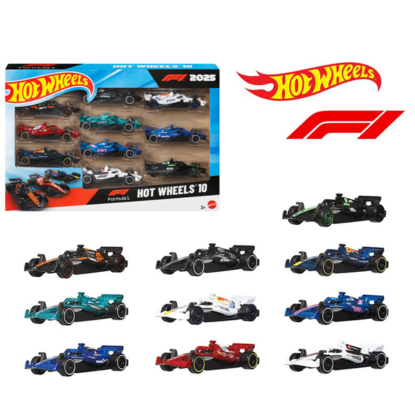 Đồ Chơi Mô Hình Bộ 10 Siêu Xe Hot Wheels F1 - Hot Wheels JMM24