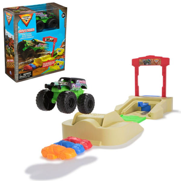 Đồ Chơi Set Bệ Phóng Mini - Grave Digger 1:72 - Monster Jam 20148980/6071189
