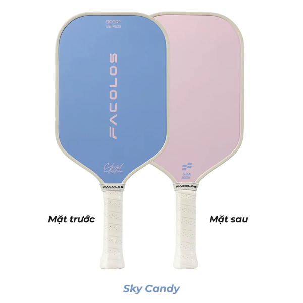 Vợt Pickleball Sport Series - Colorful Collection 16mm - Facolos - Màu Xanh Hồng