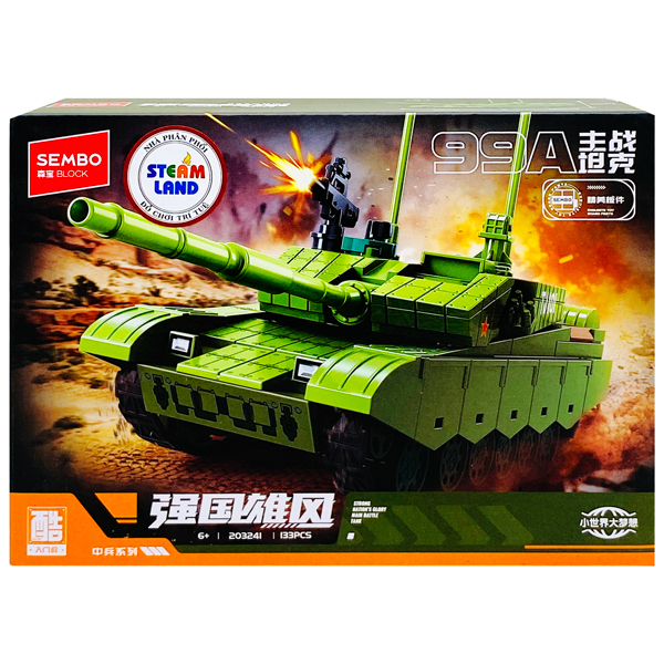 Đồ Chơi Lắp Ráp Mô Hình Xe Tăng Chiến Đấu Chủ Lực Type 99A - Sembo 203241 (133 Mảnh Ghép)
