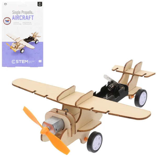 Đồ Chơi Lắp Ráp 3D STEM Bằng Gỗ - Mô Hình Máy Bay Kèm Động Cơ - Chuang Huang CH2041