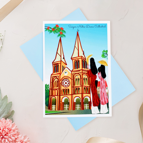 Thiệp Dài Việt Nam Giấy Xoắn - 13 x 18 cm - TMC - Mẫu 5
