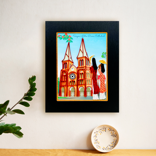 Tranh Việt Nam Giấy Xoắn Cỡ Lớn - 20 x 25 cm - TMC - Mẫu 5