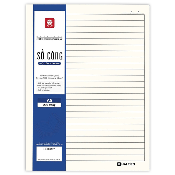 Ruột Sổ Còng A5 - Kẻ Ngang - 200 Trang 100gsm - Hải Tiến