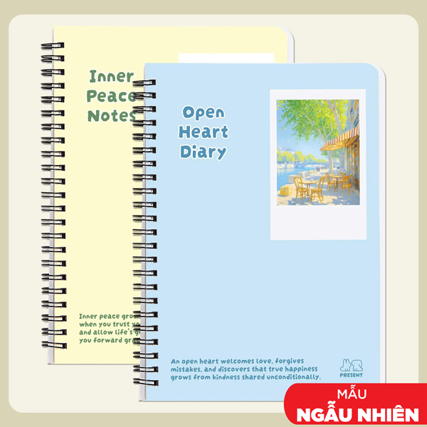 Sổ Lò Xo Bìa Bồi Present A6 - Kẻ Ngang - 200 Trang 70gsm - Hải Tiến 9523 (Mẫu Bìa Giao Ngẫu Nhiên)