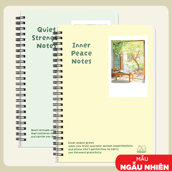 Sổ Lò Xo Bìa Bồi Present A7 - Kẻ Ngang - 200 Trang 70gsm - Hải Tiến 9530 (Mẫu Bìa Giao Ngẫu Nhiên)