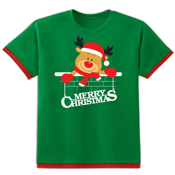 Đồng phục Noel – Xu hướng mới cho mùa Giáng Sinh rực rỡ và ý nghĩa 6 Áo Thun Noel Trẻ Em Tay Ngắn Kibu - Hình Tuần Lộc - Size 6 - FAHASA.COM