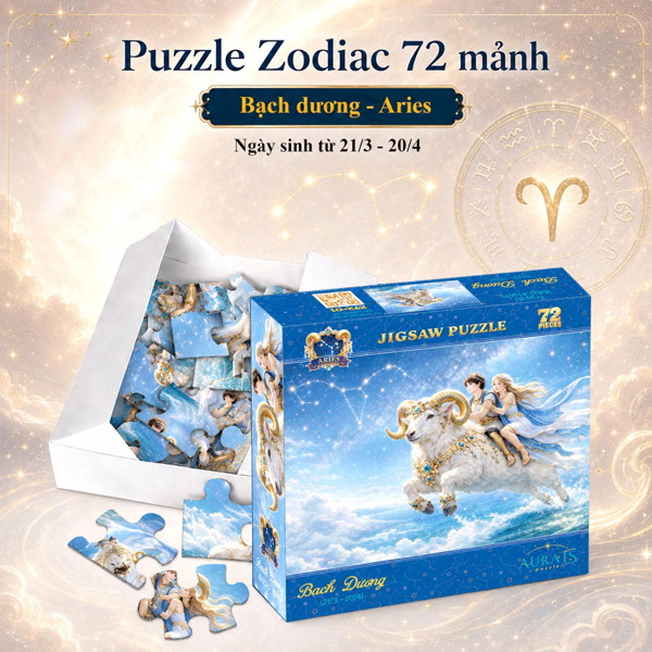 Đồ Chơi Xếp Hình Puzzle Zodiac - Tia Sáng Z72-01 (72 Mảnh Ghép) - Cung Bạch Dương - Aries