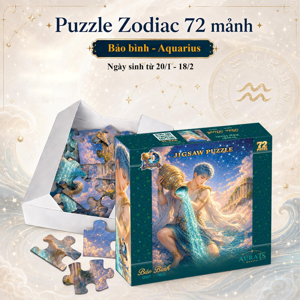 Đồ Chơi Xếp Hình Puzzle Zodiac - Tia Sáng Z72-11 (72 Mảnh Ghép) - Cung Bảo Bình - Aquarius