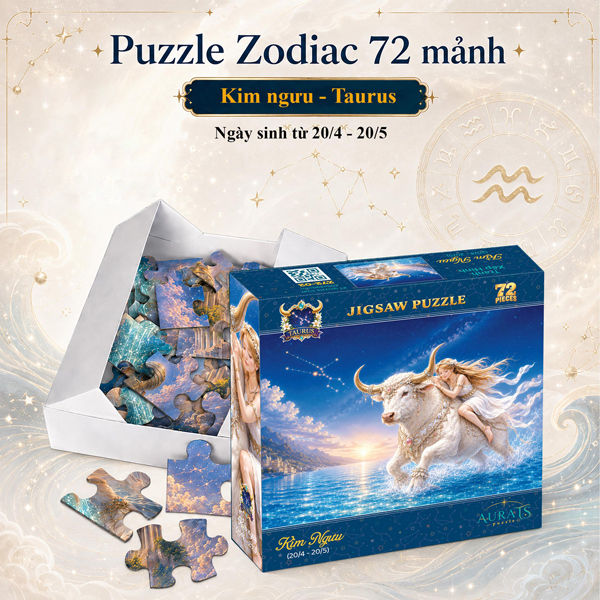 Đồ Chơi Xếp Hình Puzzle Zodiac - Tia Sáng Z72-02 (72 Mảnh Ghép) - Cung Kim Ngưu -Taurus