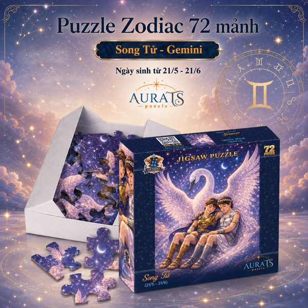Đồ Chơi Xếp Hình Puzzle Zodiac - Tia Sáng Z72-03 (72 Mảnh Ghép) - Cung Song Tử - Gemini