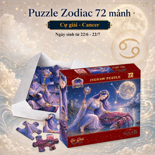 Đồ Chơi Xếp Hình Puzzle Zodiac - Tia Sáng Z72-04 (72 Mảnh Ghép) - Cung Cự Giải - Cancer
