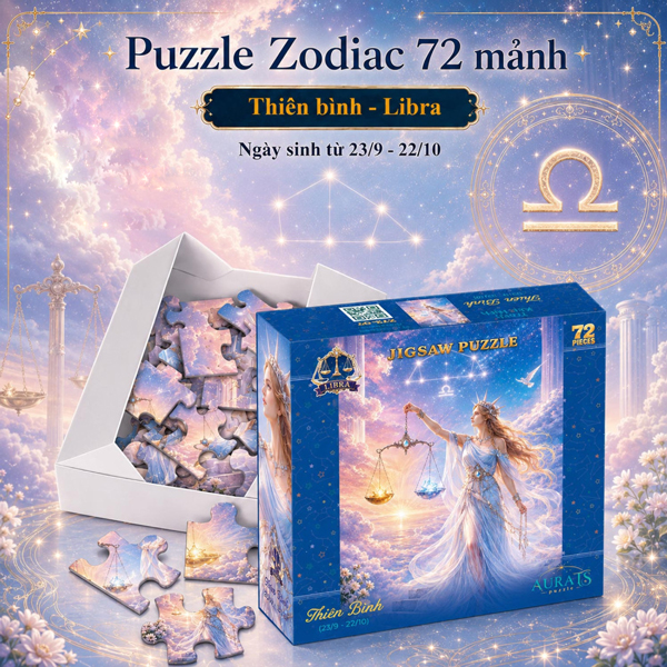 Đồ Chơi Xếp Hình Puzzle Zodiac - Tia Sáng Z72-07 (72 Mảnh Ghép) - Cung Thiên Bình - Libra