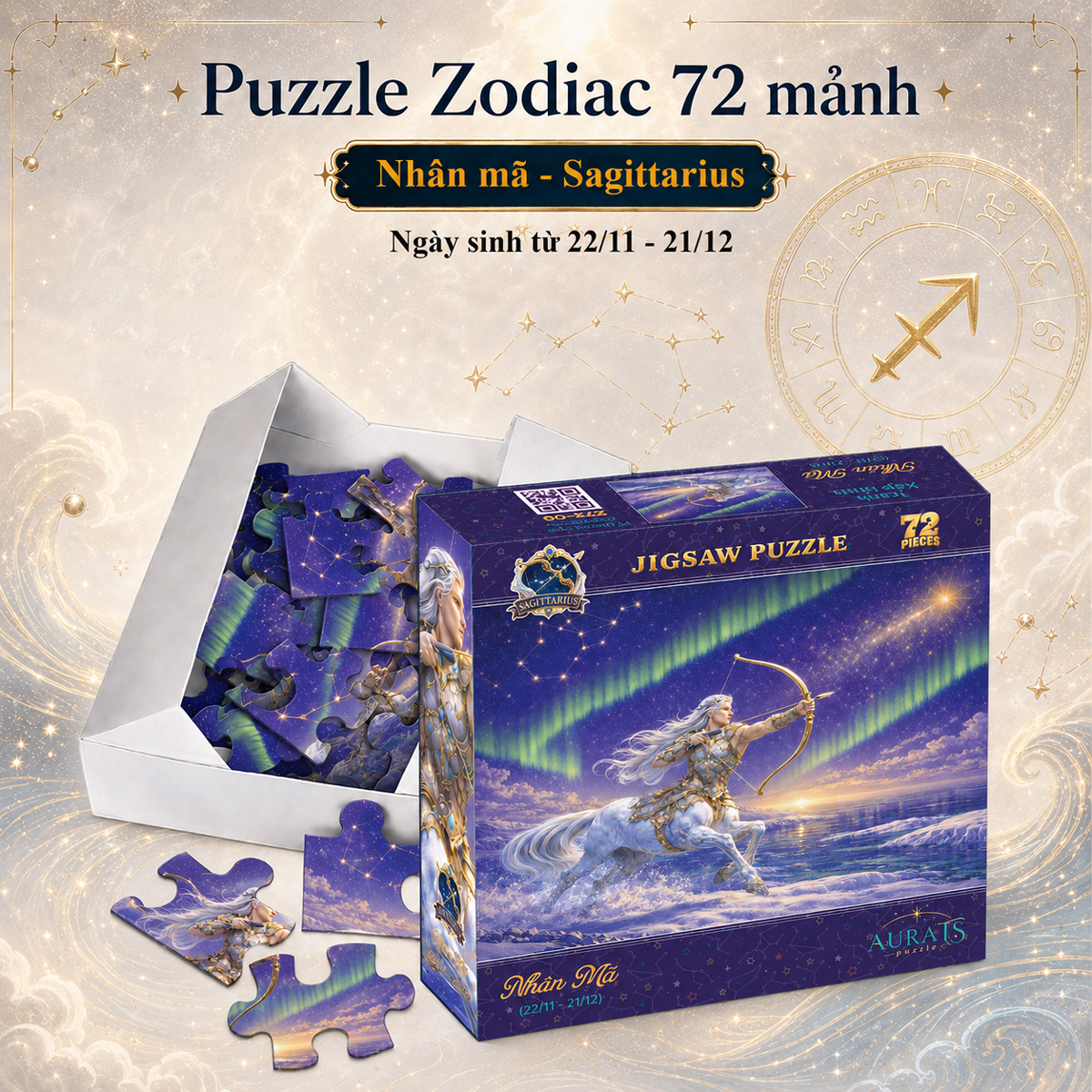 Đồ Chơi Xếp Hình Puzzle Zodiac - Tia Sáng Z72-09 (72 Mảnh Ghép) - Cung Nhân Mã - Sagittarius