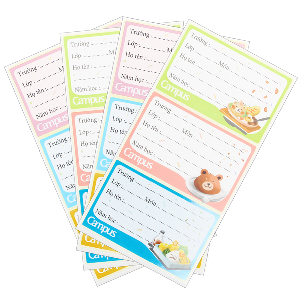 Nhãn Vở Food Campus NT-FOD12 (12 Nhãn/Xấp)