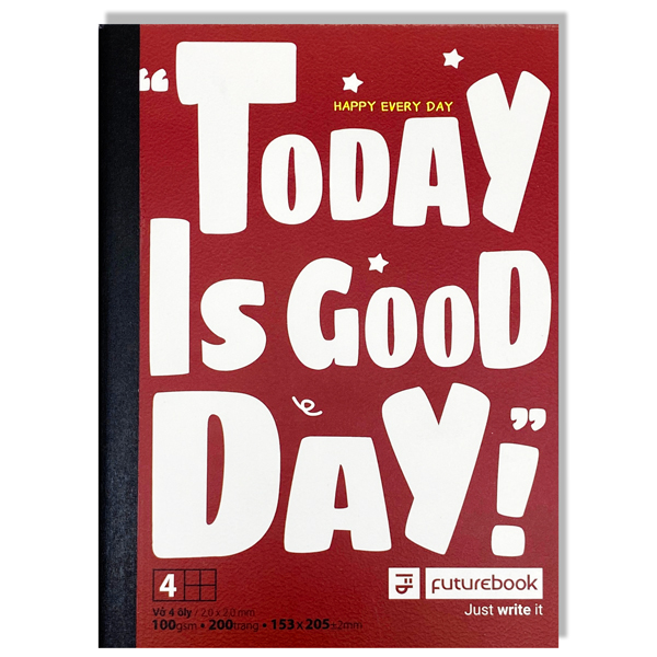 Tập Học Sinh Good Day A5 - 4 Ô Ly - 200 Trang 100gsm - futurebook DG-024 - Màu Đỏ Đô