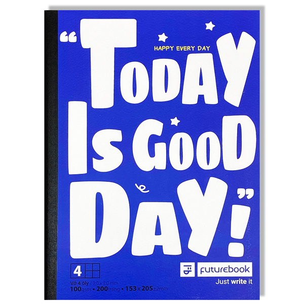 Tập Học Sinh Good Day A5 - 4 Ô Ly - 200 Trang 100gsm - futurebook DG-024 - Màu Xanh Dương