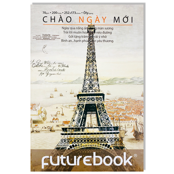 Tập Sinh Viên Chào Ngày Mới B5 - Ô Ly Ngang - 200 Trang 70gsm - futurebook DK-222 - Tháp Eiffel