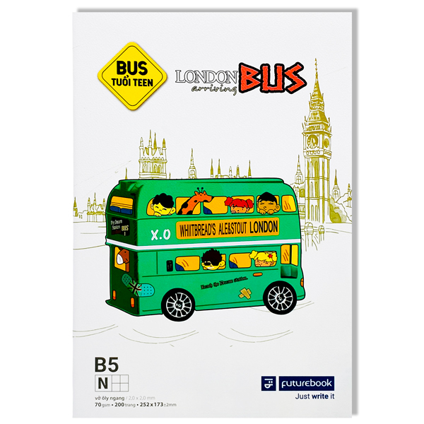 Tập Teen Bus B5 - Ô Ly Ngang - 200 Trang 70gsm - futurebook DK.232 - Mẫu 2