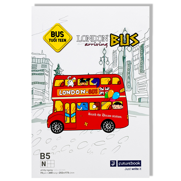 Tập Teen Bus B5 - Ô Ly Ngang - 200 Trang 70gsm - futurebook DK.232 - Mẫu 3