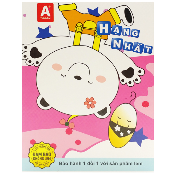 Tập Học Sinh 100% Không Lem - 4 Ô Ly 96 Trang 120gsm - Thành Đạt - Hạng Nhất (Mẫu Màu Giao Ngẫu Nhiên)