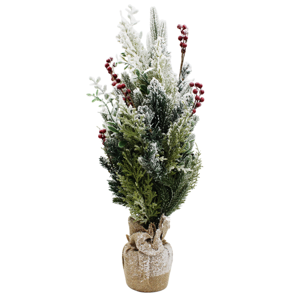 Cây Thông Mini Phủ Tuyết Gắn Trái Đỏ 60cm - Chaang Chiia LP-DIA-60D