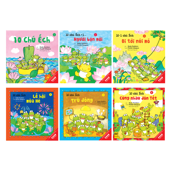 Bộ Sách Ehon Nhật Bản - 10 Chú Ếch - Phần 1 - Tập 1-6 (Bộ 6 Cuốn)